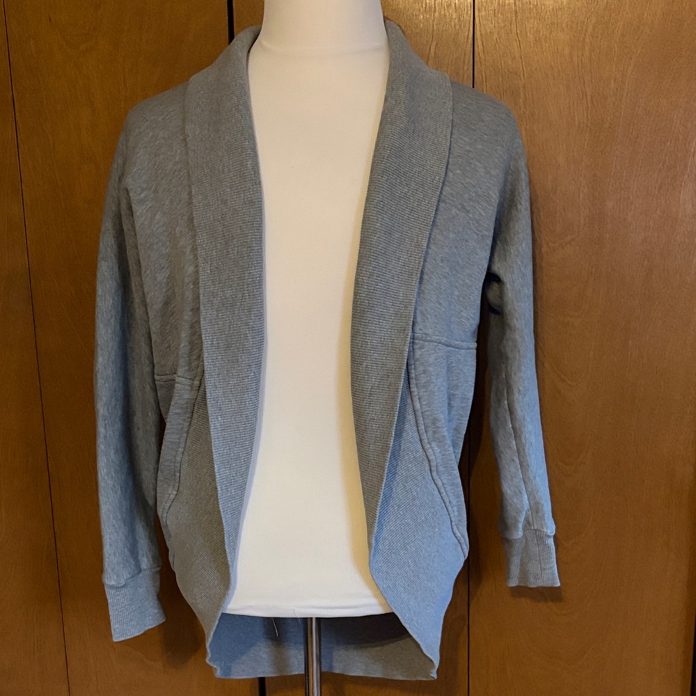 Banana Republic Gray Open-Front Shawl Collar Cardigan